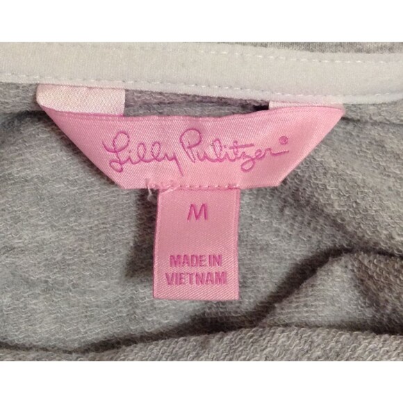 Lilly Pulitzer Skipper Popover Sweater Wn M Gray 1/4 Zip Pullover Stretch Preppy - Picture 7 of 9